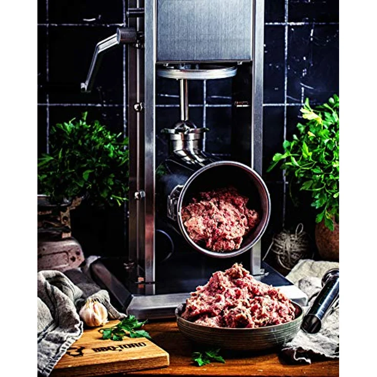 Zelsius Wurstfüllaufsatz Profi Wurstfüllmaschine, 2 Liter, Edelstahl Wurstfüller mit 4 Füllrohren, Handkurbelbetrieb – Bild 3