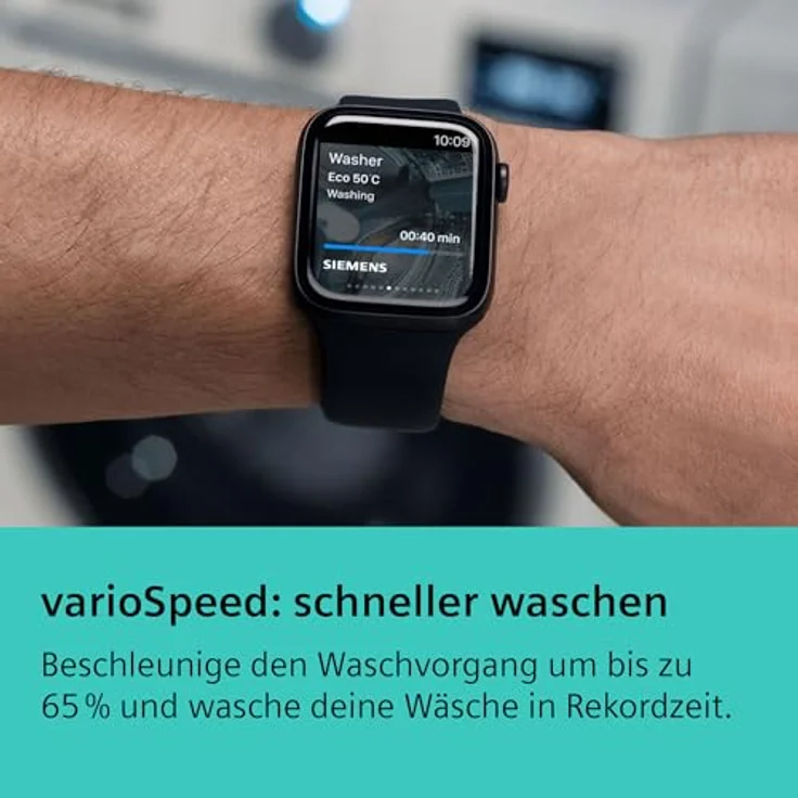 SIEMENS WM14N22A iQ300 Waschmaschine, 9,0 kg, 1351 U/Min., A, mit speedPack L und smartFinish Programm – Bild 3