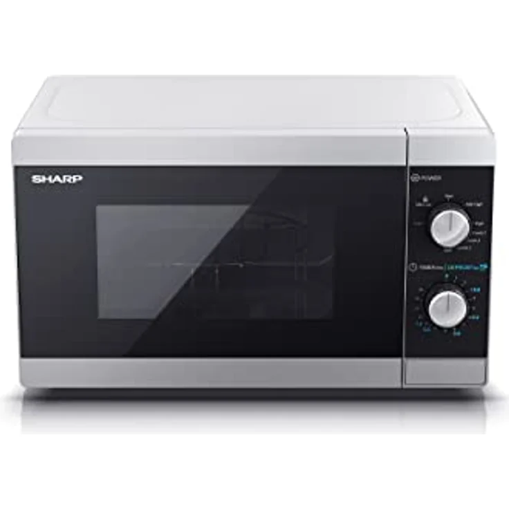 Sharp YC-MG01ES Mikrowelle mit Grillfunktion, Standgerät, 800 Watt, 20 Liter Garraum, 5 Leistungsstufen, Timer-Funktion, Drehteller – Bild 4