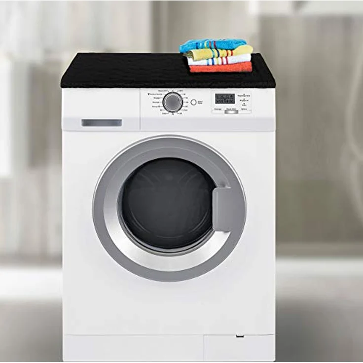 Brandsseller Waschmaschinenbezug & Trocknerbezug 60x60 cm, gepolsterte Schutzhülle mit Gummizug, Schwarz – Bild 2