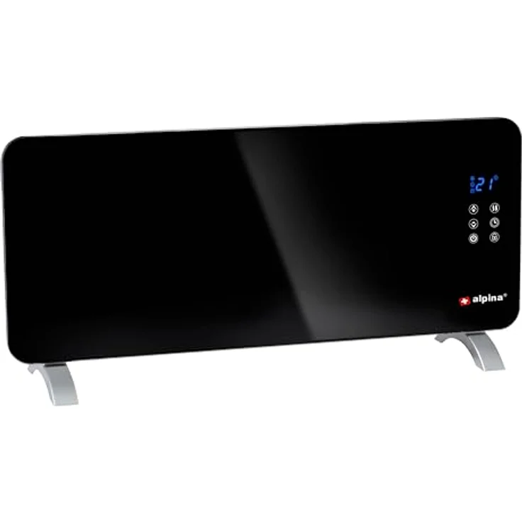 alpina Elektroheizkörper 2000W - Heizkonvektor mit Einstellbarer Temperatur - Timerfunktion, Schwarz – Bild 4