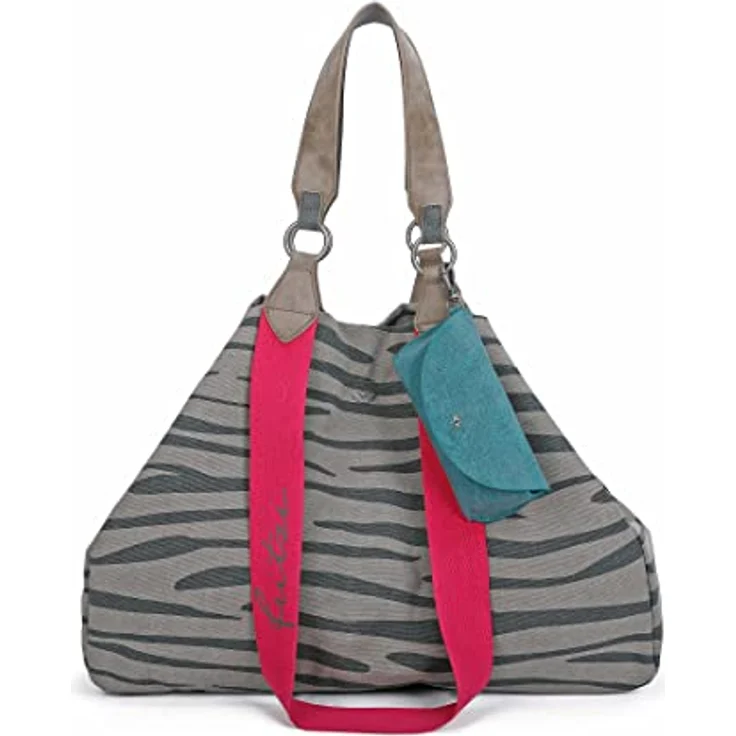 Fritzi aus Preußen Izzy Canvas Shopper Tasche, 45 cm, grau, 100% Baumwolle – Bild 1