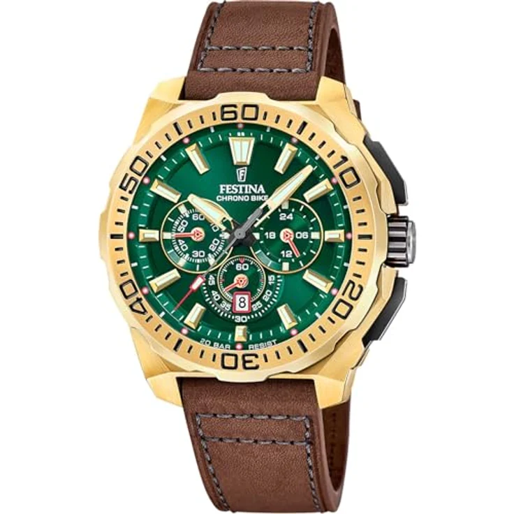 Festina Chrono Bike 2025 F20728/2, Herrenuhr mit chronographischer Funktion, analog, Lederarmband, sportliches Design – Bild 3