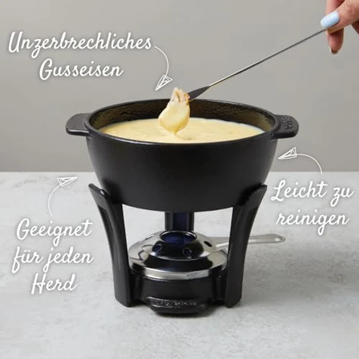 BOSKA Fondue Set Party Pro 1.1L - Fondue Set aus langlebigem Gusseisen, geeignet für diverse Herdarten, inkl. 4 Fonduegabeln – Bild 5