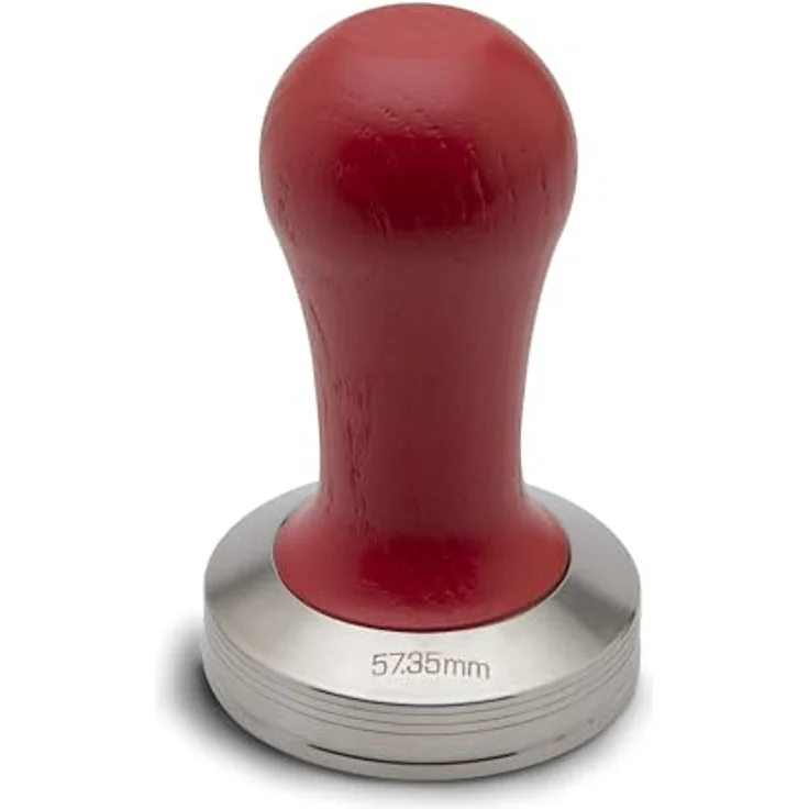 Lelit PLA471R LELIT507-Kaffee Tamper, Rostfreier Stahl, Roter Holzgriff, 57 mm – Bild 2