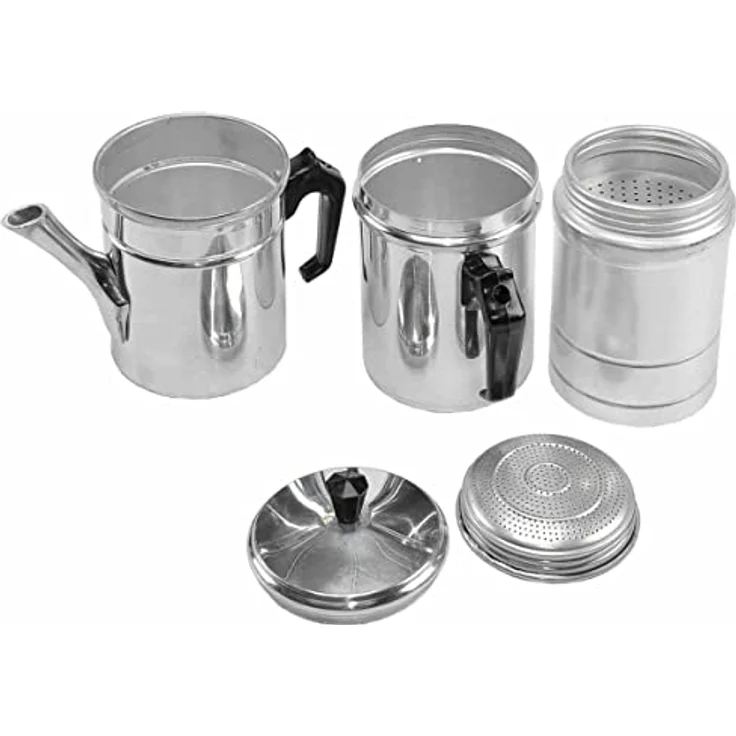 Ilsa Napoletana Kaffeemaschine, Aluminium, Silber, für 6 Tassen – Bild 3