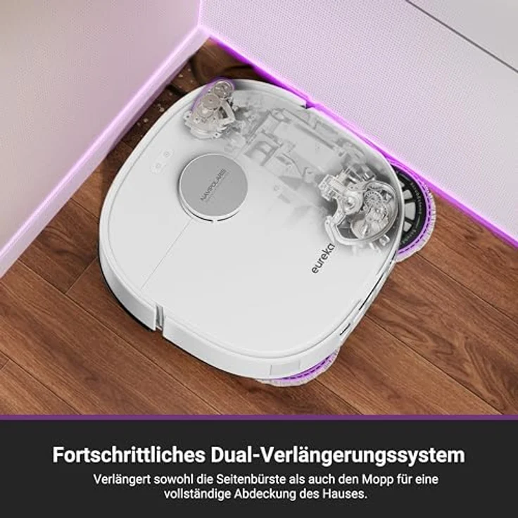 EUREKA J15 Max Ultra Staubsauger-Roboter, 22.000 Pa Saugleistung, selbstreinigend, 4 Liter, Weiß, 67 Dezibeles – Bild 3
