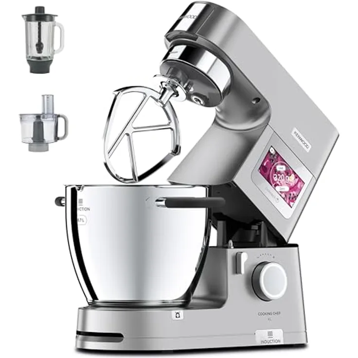 Kenwood KCL95.424SI Cooking Chef XL Titanium Küchenmaschine, 1500W, 6,7L Schüssel, silber, Serie: Titanium Chef XL