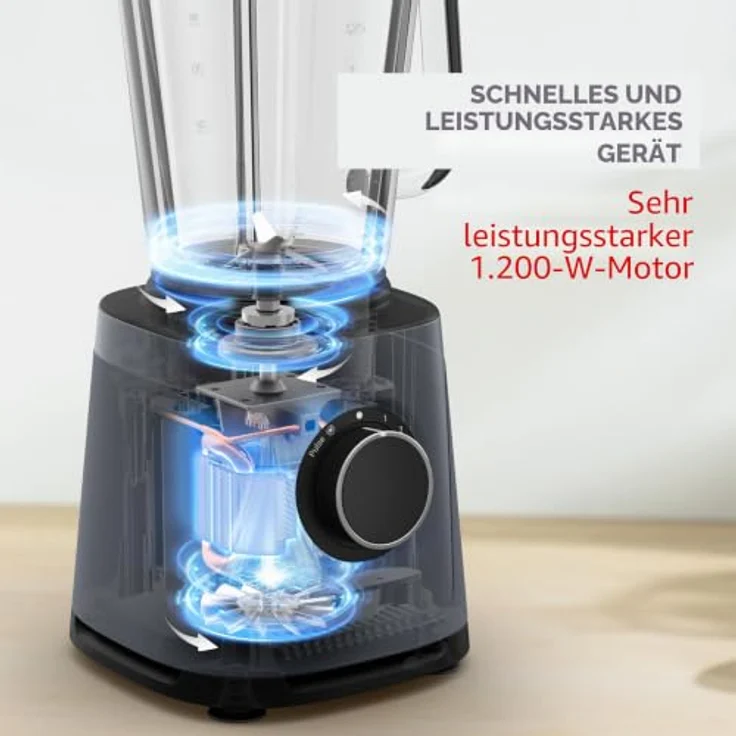 Moulinex PerfectMix Essential, Hochleistungsmixer, 1200 W, Powelix-Klingen-Technologie, leicht zu reinigen, LM771BF0 – Bild 2