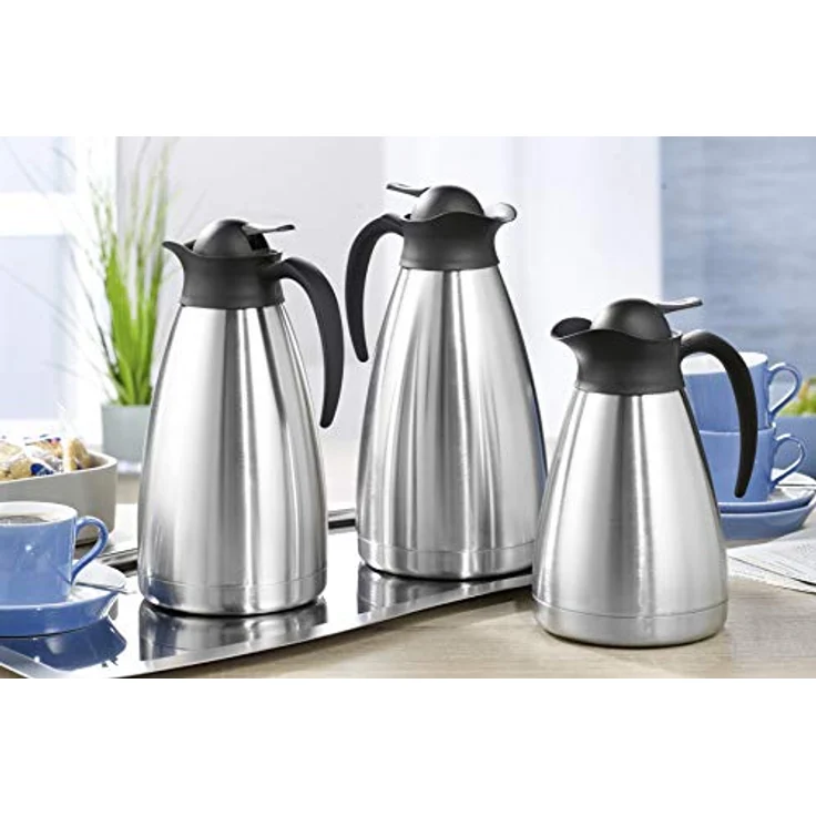 Esmeyer Isolierkanne Thermoart 2 Liter, Edelstahl, Silber-schwarz – Bild 8