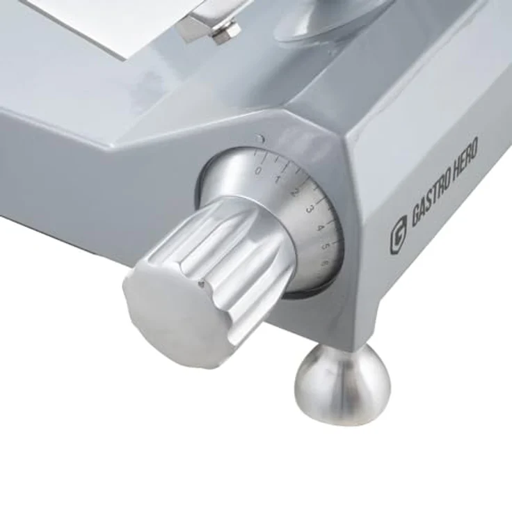 GastroHero Aufschnittmaschine ASM 300 mm, mechanischer Schrägschneider mit 0,2 - 15 mm Schnittstärke und 300 mm Messer – Bild 5