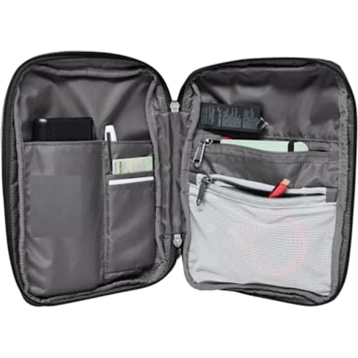 Jack Wolfskin Konya Organizer, Handtasche mit 2 Litern Volumen, Schwarz, robustes Armatech Plus 600D-Material, einstellbarer Schulterriemen, 6 Innentaschen – Bild 7