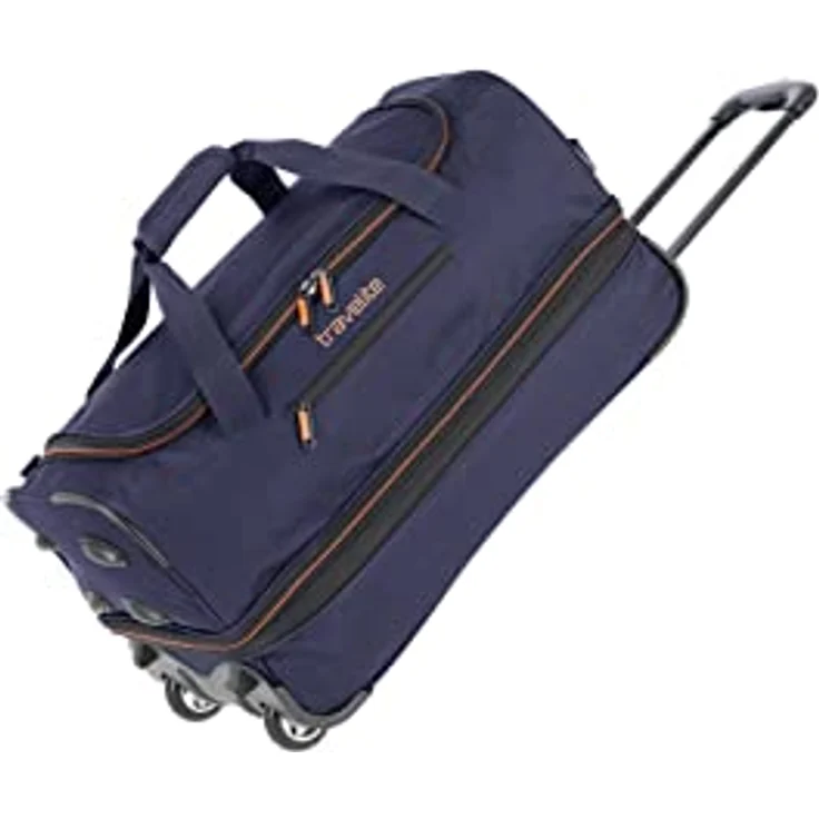 Travelite Koffer Basics Blau (51 l, S), sportliche Trolley-Reisetasche mit integrierter Dehnfalte und laufruhigen Inlinerrollen – Bild 1