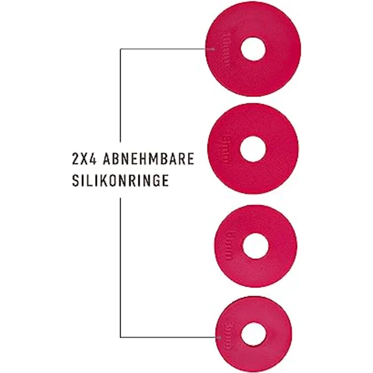 Sallys Profi Ausrollstab- 30 cm, Antihaftbeschichtetes Nudelholz aus Silikon, Teigroller mit abnehmbaren Ringen in 3 Größen, Rolling pin für Fondant oder Pizza – Bild 4