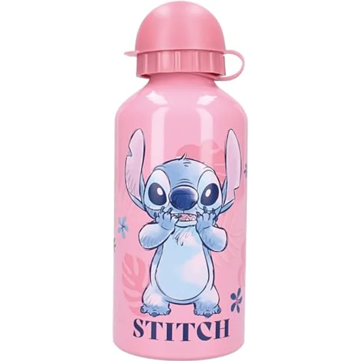 Lilo & Stitch Aluminium Trinkflasche, 500ml, robustes Design für unterwegs, ideal für Freizeit und Schule