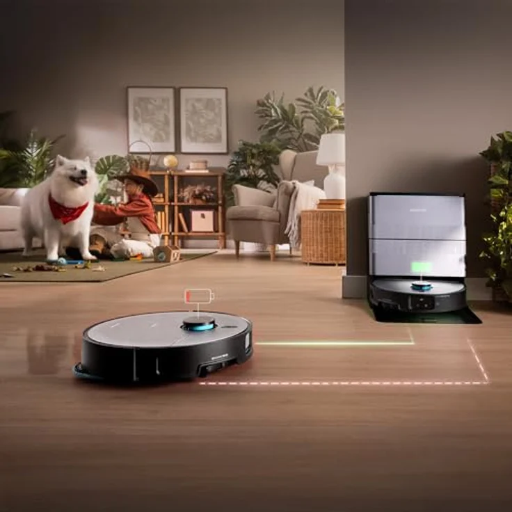 Cecotec Conga X100, Staubsauger-Roboter mit 20.000 Pa Saugkraft, Wischfunktion, KI-Navigation, Schwarz/Grau – Bild 3