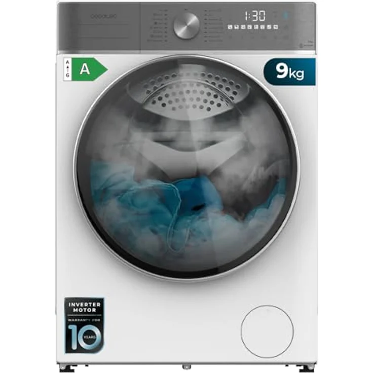 Cecotec Bolero DressCode 9800 Inverter Waschmaschine, 9 kg, 2000 W, 1400 U/min, 16 Programme, SteamMax, XXL-Touchscreen-Display, Klasse A – Bild 1