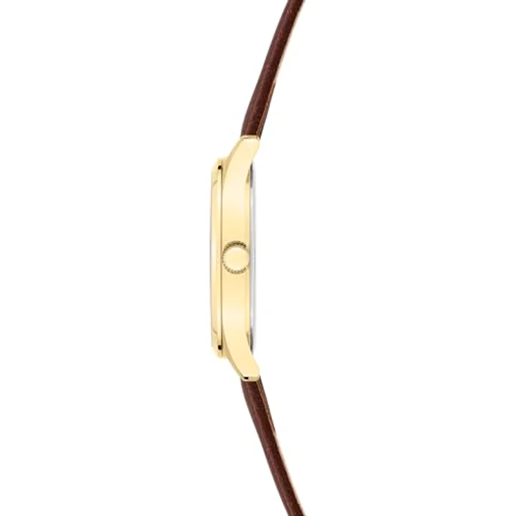 LIEBESKIND Quarzuhr 33 mm, Damen Armbanduhr mit gold teilmattiertem Edelstahlgehäuse und hochwertigem Lederarmband, wasserdicht bis 5 ATM – Bild 3