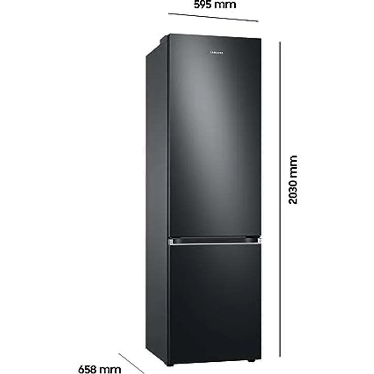 Samsung RL38C602CB1/EG Kühl-/Gefrierkombination, 203 cm, 390 ℓ Gesamtvolumen, 114 ℓ Gefrierteil, AI Energy Mode, No Frost+, SpaceMax, multifunktionales Flaschenregal, Premium Black Steel – Bild 2