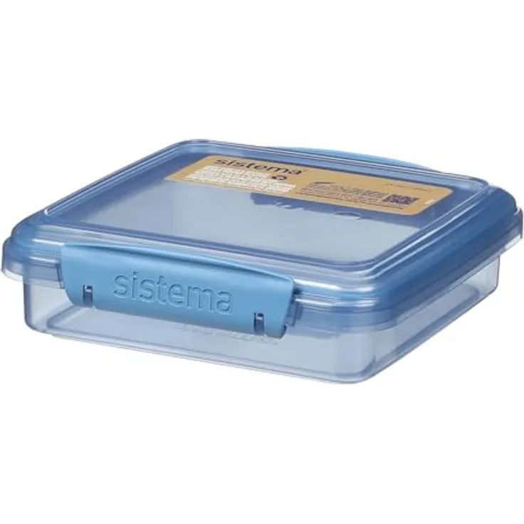Sistema Ocean Bound Sandwichbox aus Kunststoff, 450 ml, BPA-frei, Blaugrün