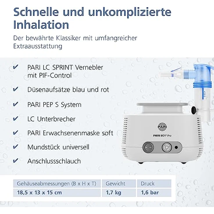 PARI BOY Pro Inhalator, Elektrischer Dampfinhalator – Bild 4