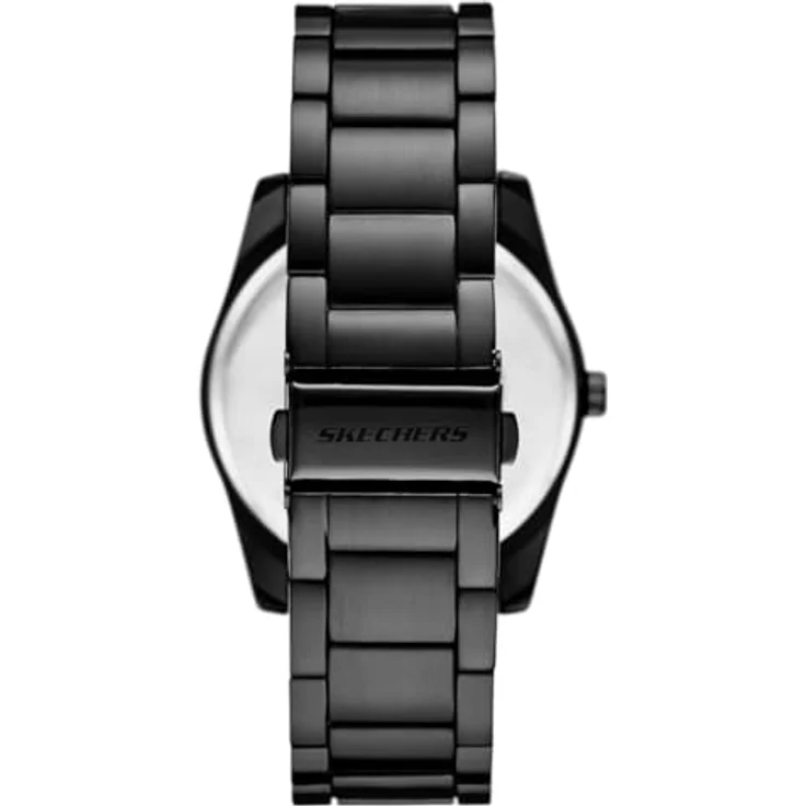 Skechers Herren Analog Quarz Uhr SR9078, 45mm Gehäuse, schwarzes Zifferblatt, Gunmetal legiertes Stahlarmband, wasserdicht bis 30 m – Bild 3