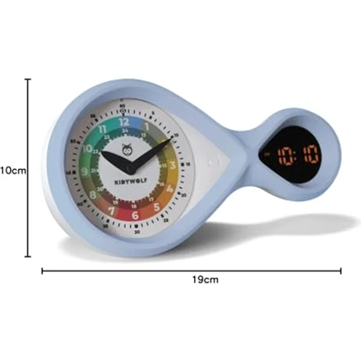 Kidywolf Wecker, duales Alarmsystem mit analog-digitaler Anzeige, lichtlesbar und strahlungsfrei, unendliche Form – Bild 9