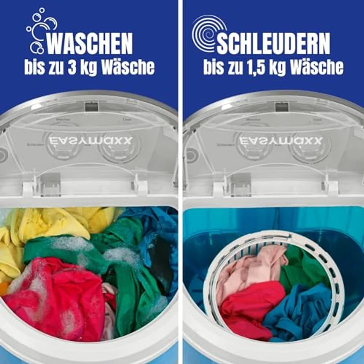 easymaxx Toplader-Mini-Waschmaschine, Fassungsvermögen 3 kg, Standgerät, Breite 34 cm – Bild 6