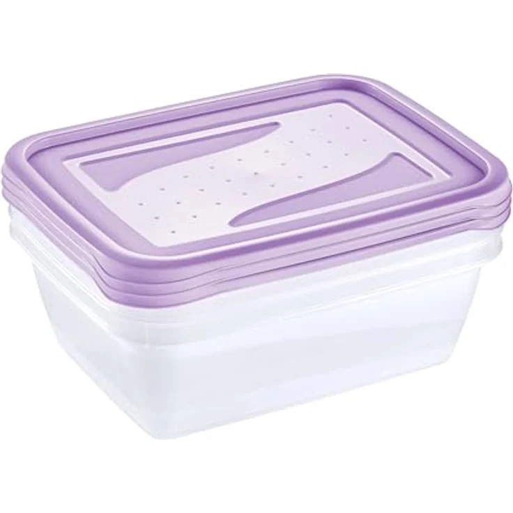 keeeper fredo fresh Frischhaltedosenset, 3-teilig, lebensmittelecht, gefrier- und spülmaschinengeeignet, Violett – Bild 3