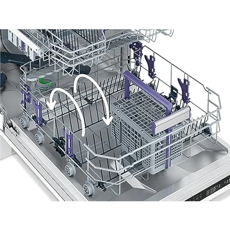 Beko BDIN38440 Einbau-Geschirrspüler 60 cm vollintegriert, für 14 Maßgedecke, 3 Spülebenen, 5 Temperaturen, Schnell+, SteamGloss Trocknung, Corner Intense, TrayWash, Schwarz/Weiß – Bild 3
