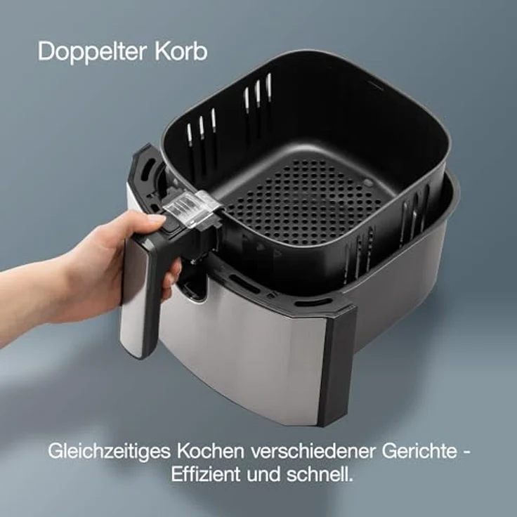 Gorenje AF1700DB Heißluftfritteuse, mit LED Anzeige, 1700 W, 5L, Timer, 8 Programme, Kunststoff, Metall, schwarz, edelstahl – Bild 3