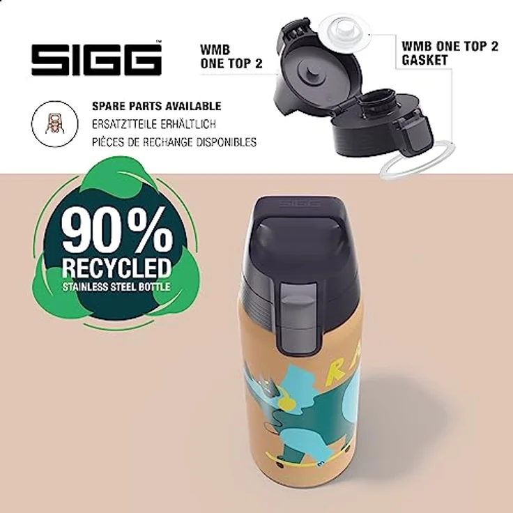 SIGG - Isolierte Trinkflasche Kinder - Shield Therm Kids - Für kohlensäurehaltige Getränke geeignet - Auslaufsicher - Spülmaschinenfest - BPA-frei - 90% recycelter Edelstahl - 0,5L – Bild 4