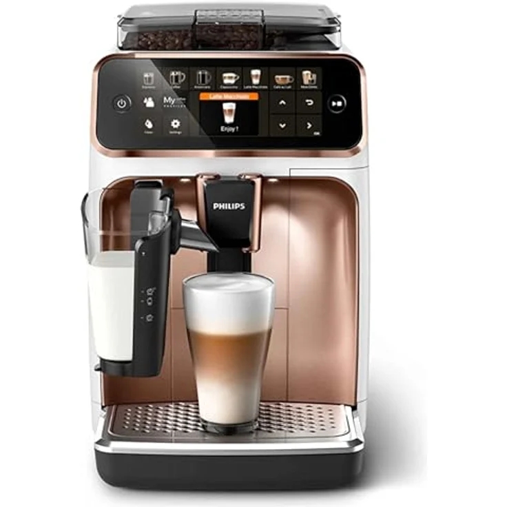 Philips Kaffeevollautomat EP5443/70 5400 Series, 12 Kaffeespezialitäten, Chromdesign, mit LatteGo-Milchsystem und TFT-Display – Bild 1