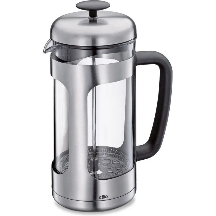 Küchenprofi Kaffeebereiter, 1 L für 8 Tassen, Edelstahl rostfrei und hitzebeständiges Borosilikatglas