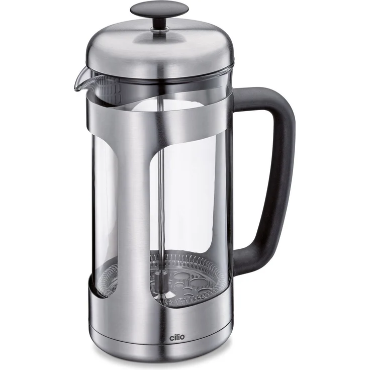 Küchenprofi Kaffeebereiter, 1 L für 8 Tassen, Edelstahl rostfrei und hitzebeständiges Borosilikatglas