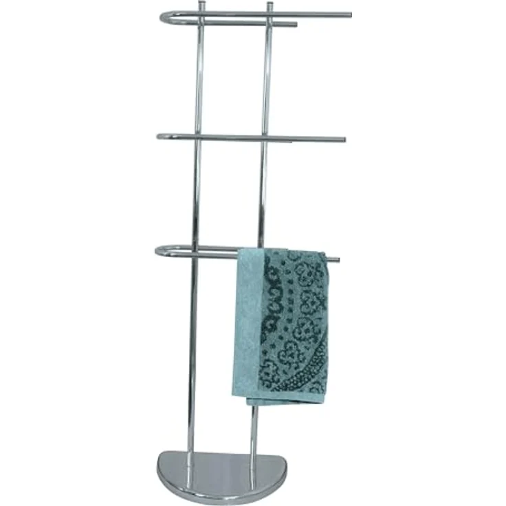 MSV Handtuchhalter für Hand- und Gästetücher Handtuchständer mit 3 Stangen - Handtuchstange verchromt ideal fürs Badezimmer – Bild 3