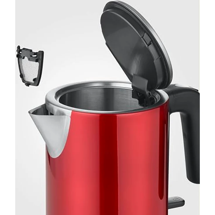 SEVERIN Wasserkocher 1L, Edelstahl, elektrischer Wasserkocher mit XXL-Öffnung, Kalkfilter & 2.400 W Leistung, schwarz – Bild 5