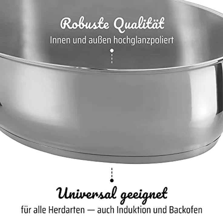 GSW 411318 Edelstahl Multibräter 3in1 oval 38cm, rostfrei 18-8, Glas, silber – Bild 4