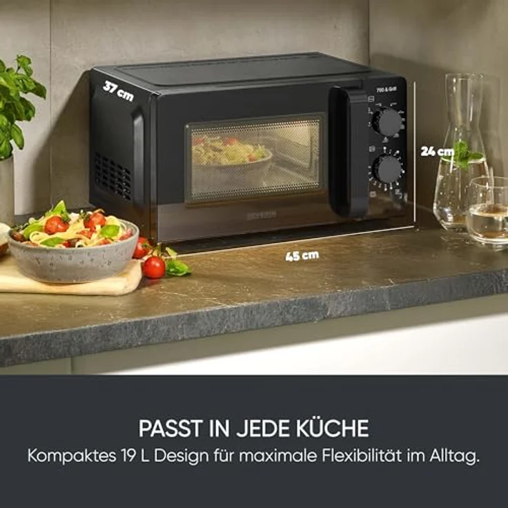 SEVERIN Mikrowelle mit Grillfunktion MW 9182, 900 Watt, 9 Leistungsstufen, kompakte Küche, inkl. Grillrost – Bild 3