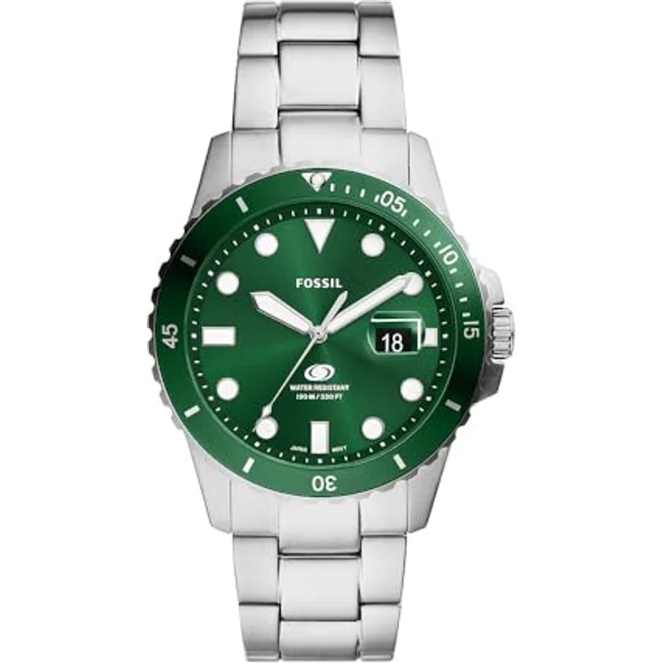 Fossil Herrenuhr Fossil Blue Dive Quarz/3 Zeiger Datum Uhrwerk 42 mm Gehäusegröße mit Edelstahlarmband FS6033 – Bild 1