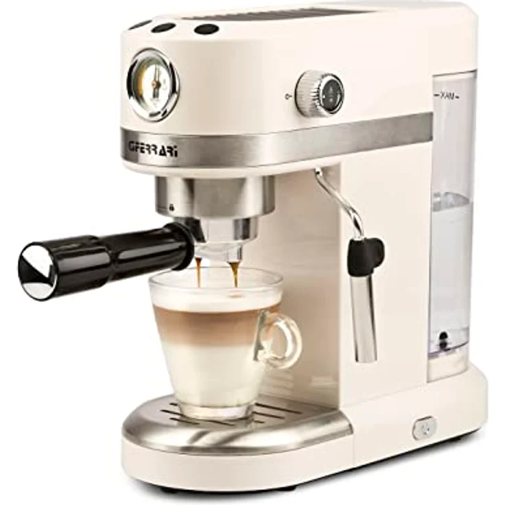 G3 Ferrari G10168 Amarcord Espresso-Kaffeemaschine, Siebträgermaschine mit 15 Bar Druck, beige – Bild 4