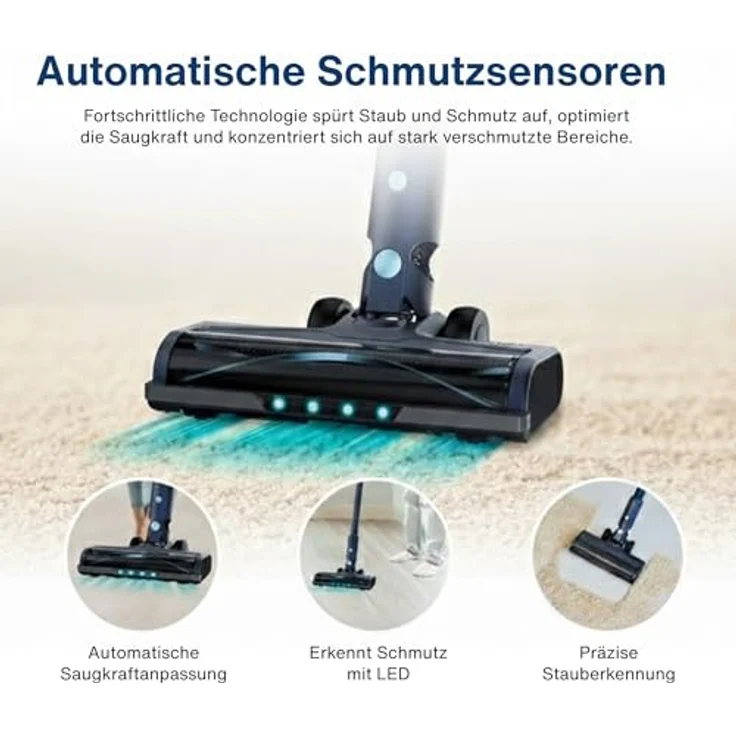 Samako CleanDetect Lite 250W, kabelloser Handstaubsauger mit 22 kPa Saugkraft, 0,5-L Beutel und waschbarem HEPA-Filter – Bild 3