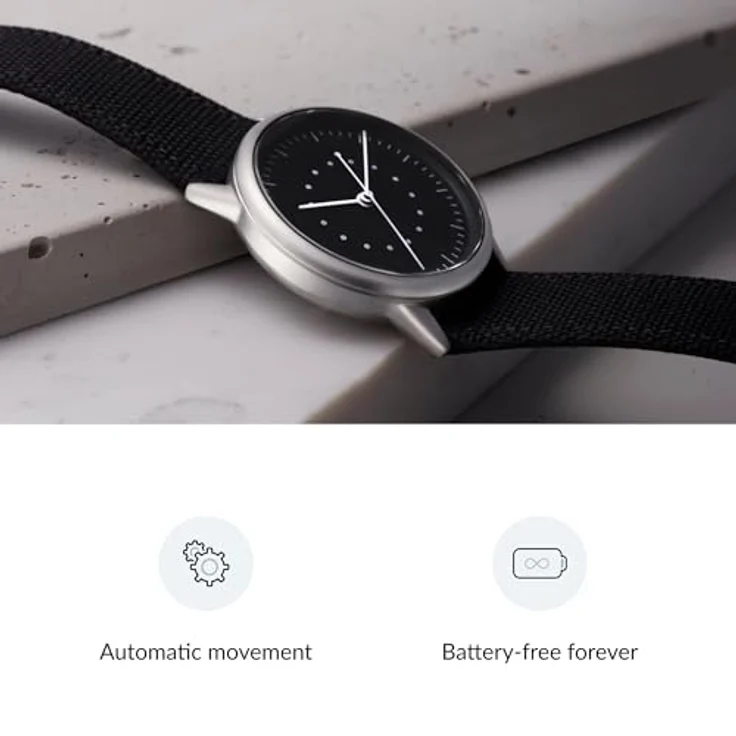 mudita Minimalistisch Automatikuhr für Herren und Damen - Miyota Automatikwerk, Bananatex Veganarmband, Saphirglas – Bild 3