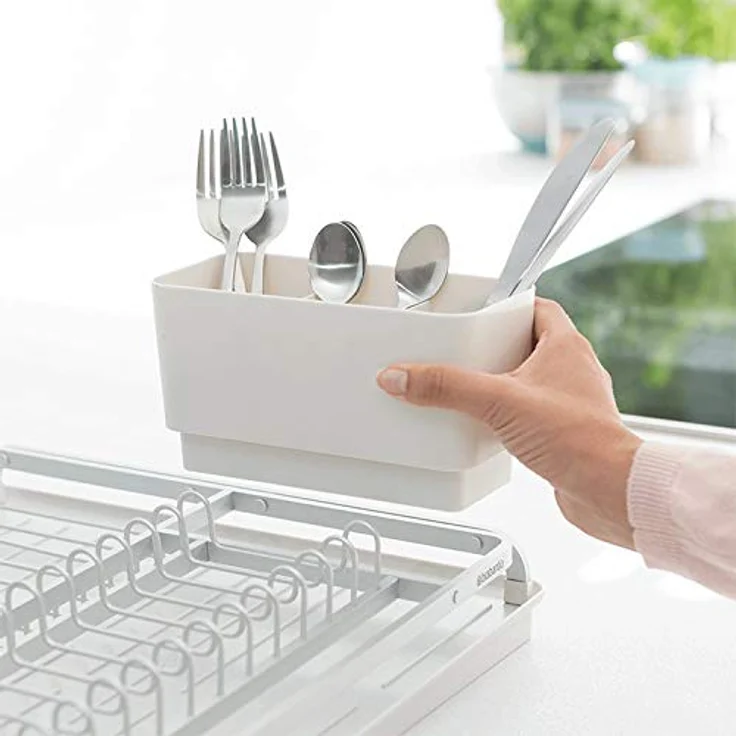 Brabantia Abtropfgestell, Stahl, hellgrau, 49,2 x 38,6 x 14,2 cm – Bild 4