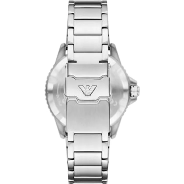 Emporio Armani Solaruhr AR11697, analoge Herrenuhr mit blauem Sunray-Zifferblatt und Edelstahlarmband, solarbetrieben – Bild 4