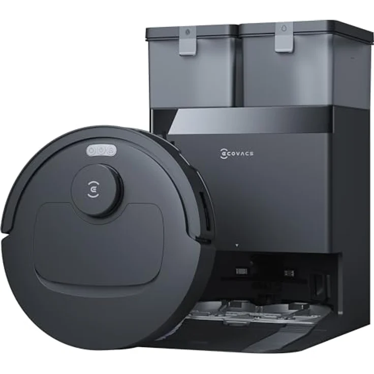 ECOVACS DEEBOT T30e Omni, Staubsauger Roboter mit Wischfunktion, 25.000 Pa Saugkraft, ZeroTangle 3.0, 75°C Moppwäsche, Schwarz – Bild 1