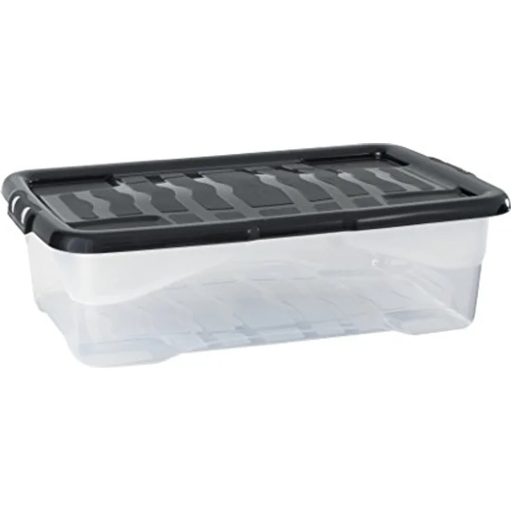 CEP 2002010110 xw201 Aufbewahrungsbox Kunststoff Kristall 30 l 60 x 39,70 x 17,2 cm - Transparent, leicht zu öffnender Deckel, umlaufender Rand.
