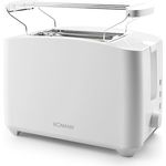 Bomann® Toaster 2 Toastschlitze | Toaster mit Brötchenaufsatz | Toaster 2 Scheiben mit Liftfunktion | Toster mit Auftau- und Aufwärm-Funktion | für Brötchen und Toast | TA 6065 CB weiß