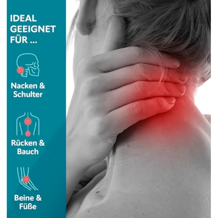 VITALmaxx Shiatsu Nackenmassagegerät | Massage mit Wärmefunktion, Knetmassage & Druckmassage | 8 rotierende Massagebälle, schwarz – Bild 3