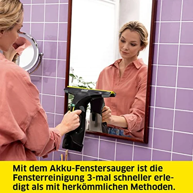 Kärcher WV 5 Plus N 'Black Edition' Fenstersauger, 35 min Akkubetrieb, breite und schmale Absaugdüse, Sprühflasche mit Mikrofaserbezug, 1.633-467.0 – Bild 5